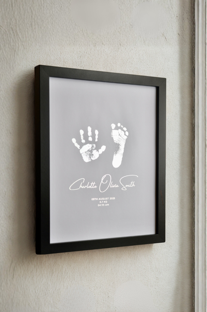 Framed Baby Hand & Footprint Keepsake - (with Inkless Kit)