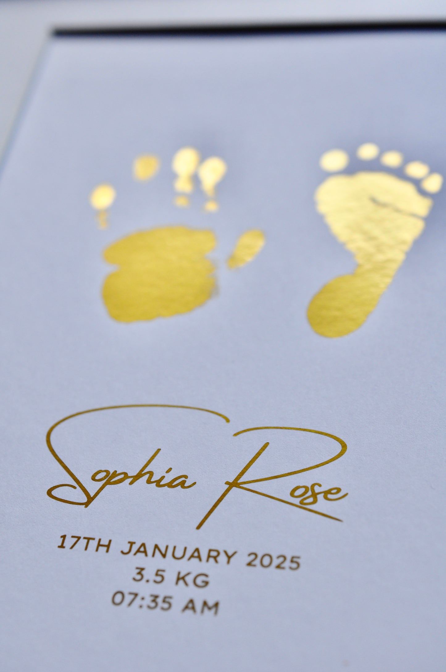 Foiled Baby Hand & Footprint Keepsake - Just Print (with Inkless Kit)