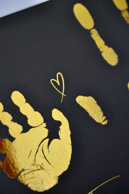 Framed Mother's Day Handprint – Personalised Mum & Baby Foil Print