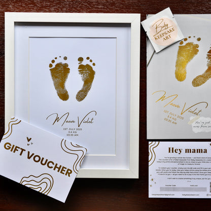 Baby Keepsake Gift Pack - Frame, Inkless Print Kit & Voucher