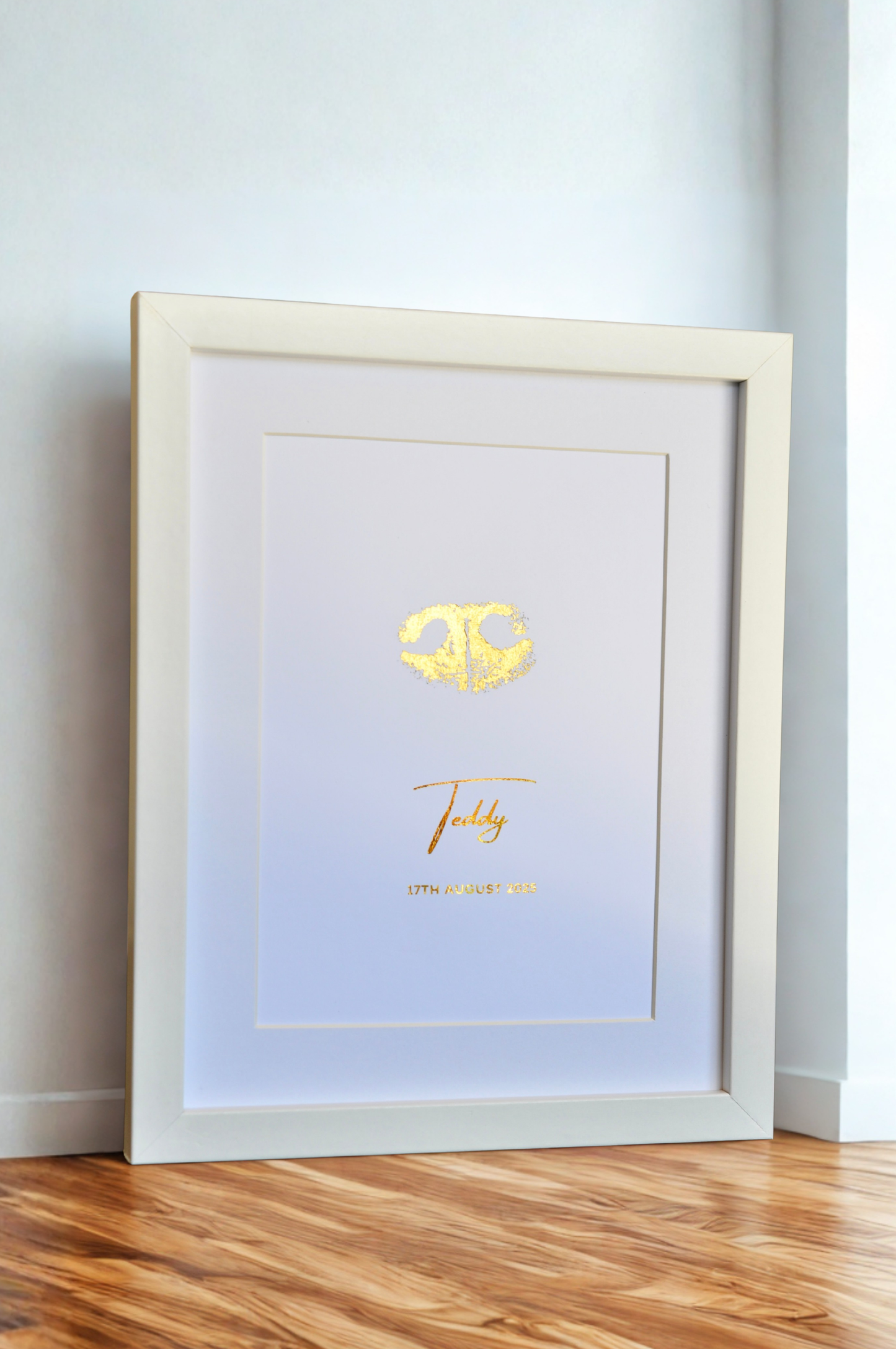 Dog Nose Print in gold foil with name