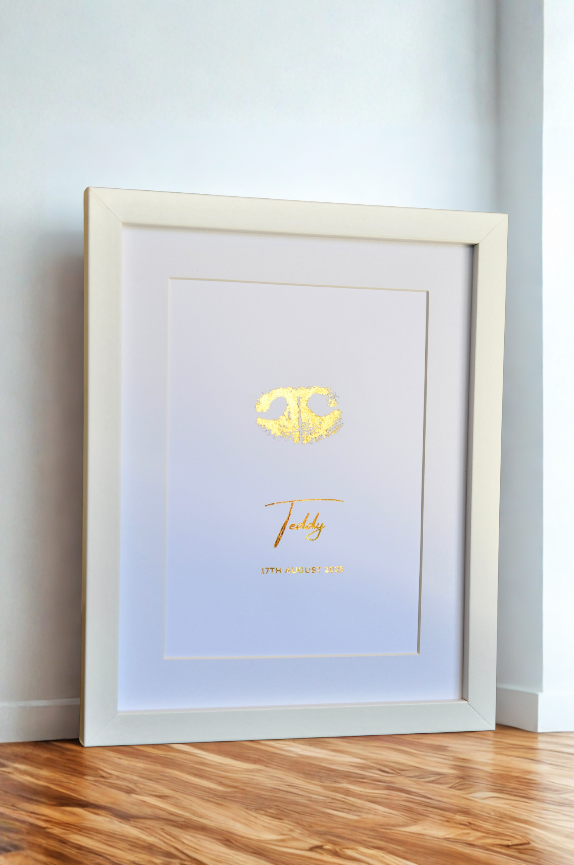 Dog Nose Print in gold foil with name