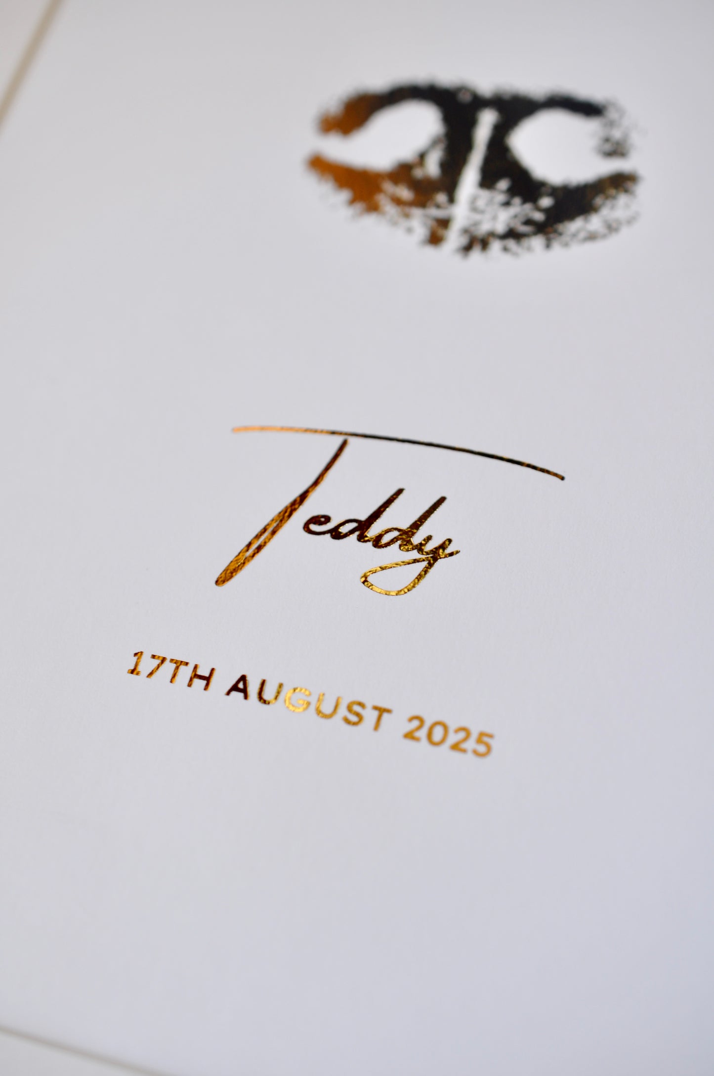 Personalized Keepsake with name and date printed on it.