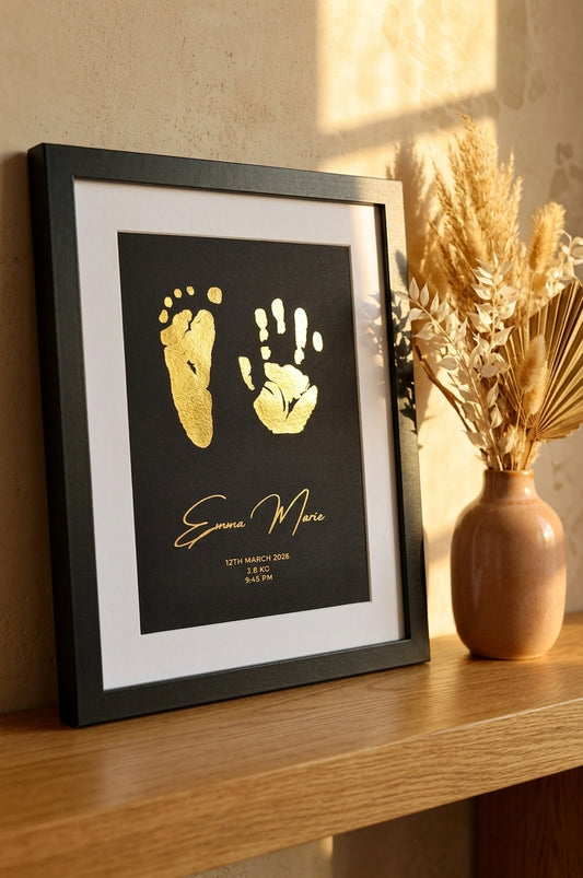 Framed Baby Hand & Footprint Keepsake - (with Inkless Kit)