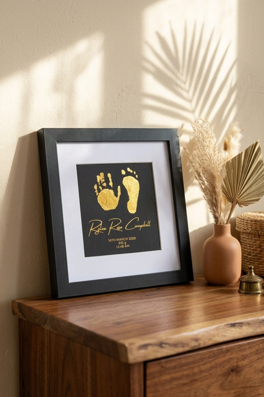 Framed Baby Loss Keepsake | Personalised Hand & Footprint Memorial