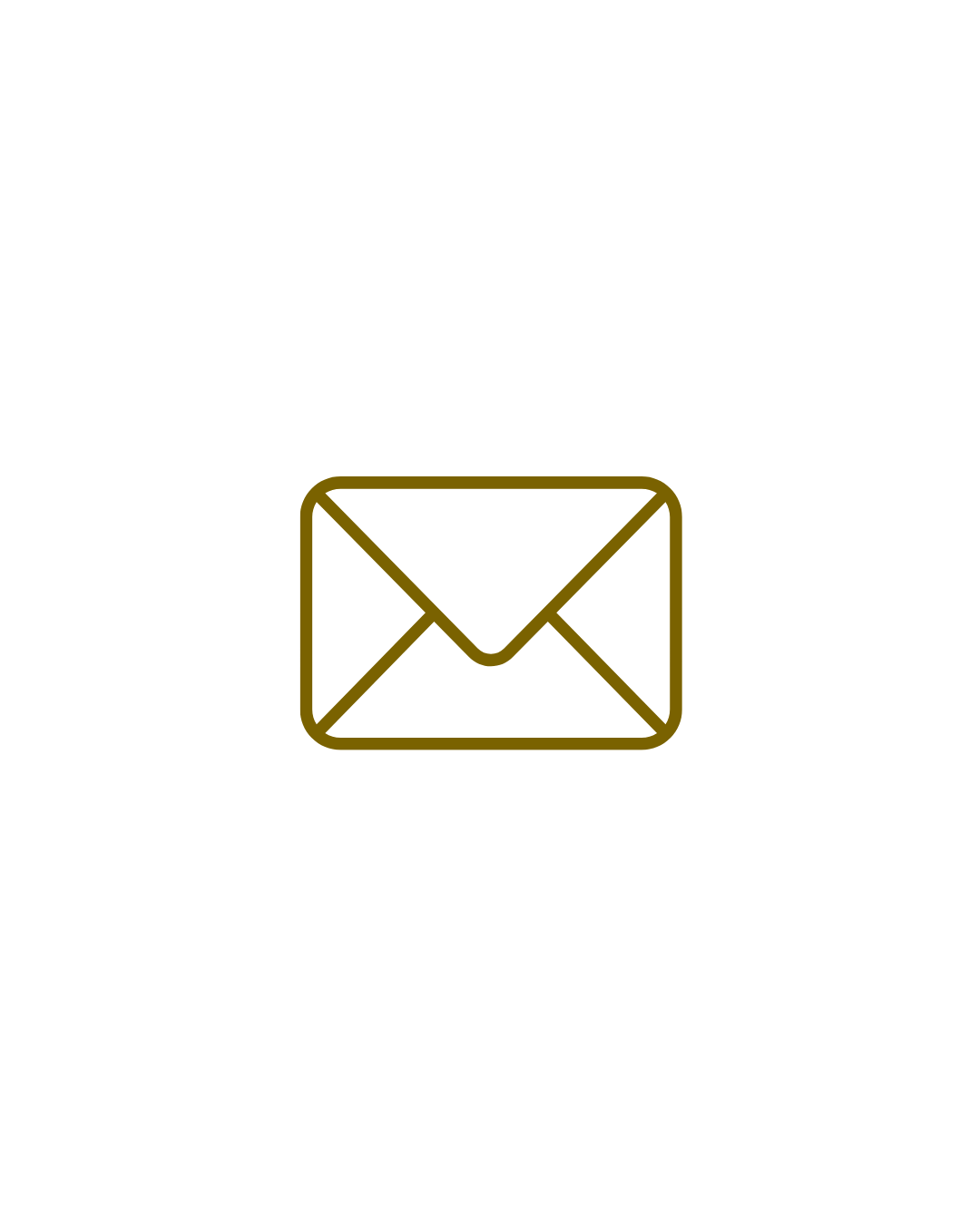 Gold email icon on a white background