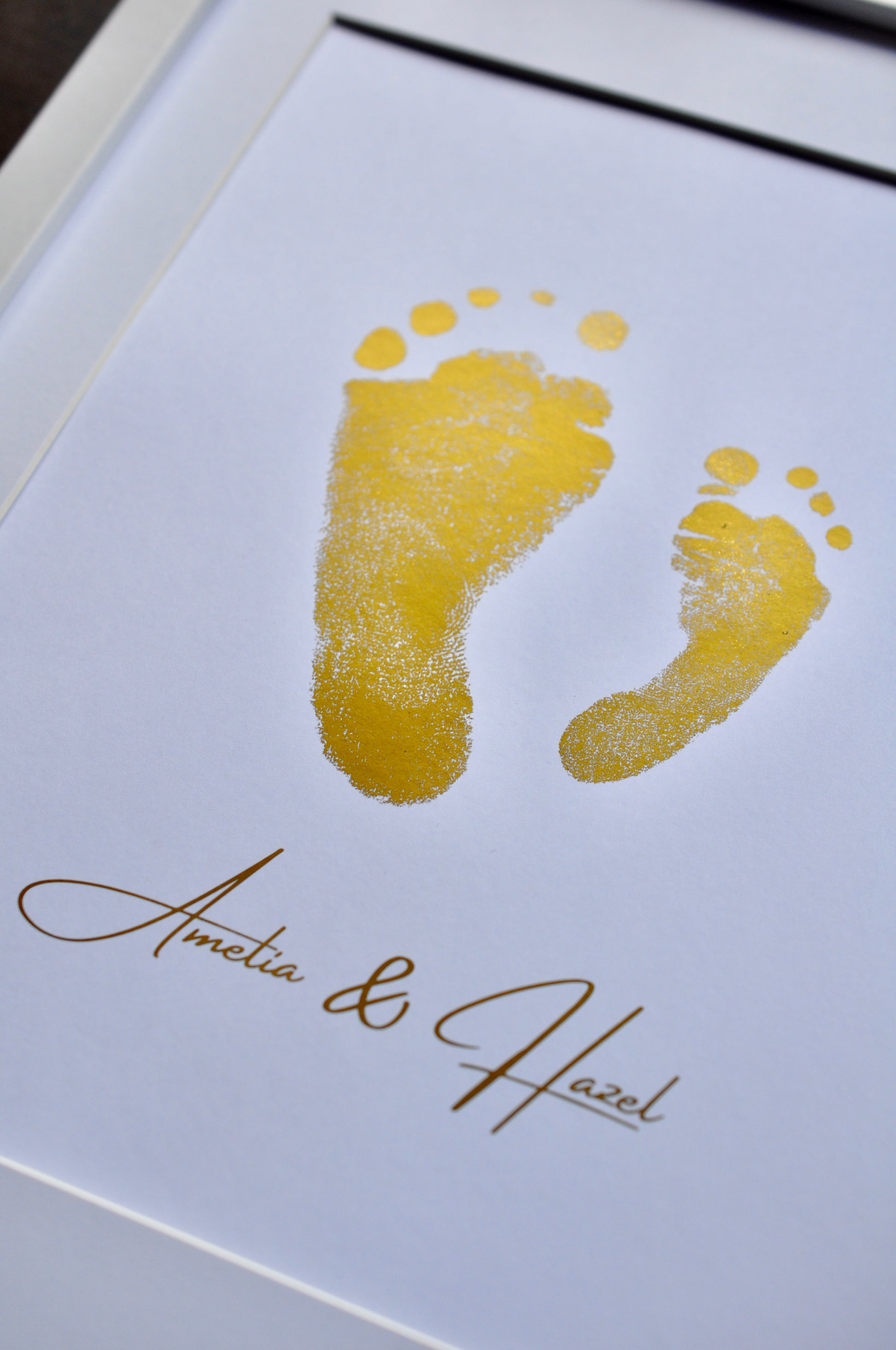 Gold Footprints with name